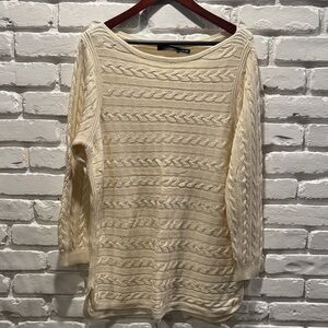 Ralph Lauren Bateau Neck Long Cable Knit Sweater